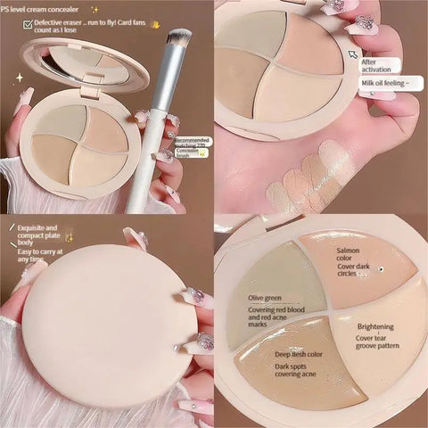 Concealer Palette 4 Shades for Dark Circles, Blemishes & Skin Brightening
