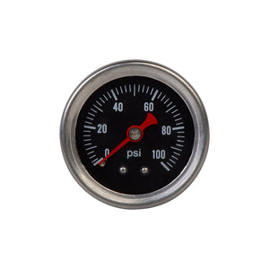 1/8 NPT Fuel Pressure Gauge 0-160 PSI Oil Liquid Filled Universal White Face Black