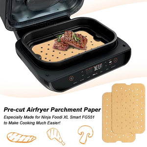 100-Pack Large Air Fryer Liners, Nonstick, Easy Clean, Fits 6-in-1 Grill