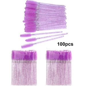 100-Pack Disposable Mascara Brushes Spoolie Wands for Lash Extensions & Makeup