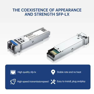 1.25g/10g LC SFP Single-Mode Duplex Fiber Optic Transceiver Module 1000Base-LX 1310nm 20km DDM