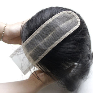 10-22" Transparent Lace Closure 2x6 Pre-plucked with Baby Hair Natural Color Brazilian Hair Extensions