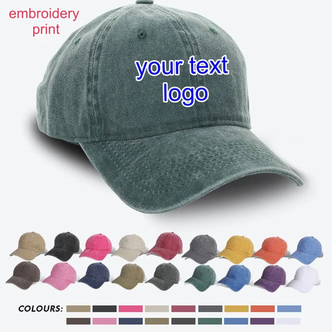 Customized Embroidered Dad Hat Adjustable Cotton Vintage Baseball Cap Unisex Golf Style