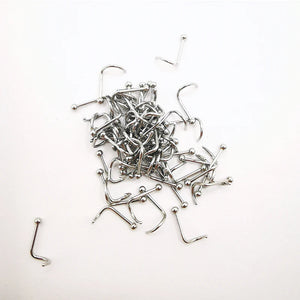 100pcs Body Jewelry Set: Straight & Curved Captive Bead Rings, Labret Barbells, Nose, Eyebrow, Lip, Ear Studs, Stainless Steel