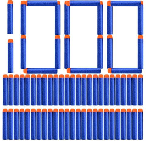 50-Pack Foam Dart Refills 7.2cm - Compatible with Nerf Gun Toys - Blue