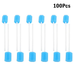 100-Pack Soft Disposable Oral Swabs - Sponge Sticks for Mouth & Dental Care