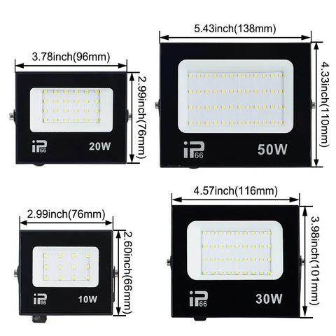 10W LED Mini Floodlight Indoor Outdoor Spotlight 6500K 220V Waterproof IP66 Wall Garage Gym Street Lighting