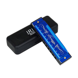 10 Holes 20 Notes C Key Harmonica with Colorful Metal Shell & Box - Educational Toy for Beginners