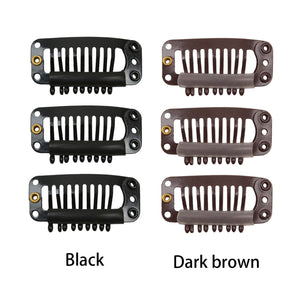 10 Pack Hair Extension Snap Clips 9-Teeth Wig Comb Clips Hairpiece Accessories 32mm