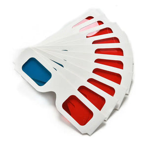 10 Pack Universal 3D Glasses Red Blue Cyan Anaglyph Cardboard for Movies