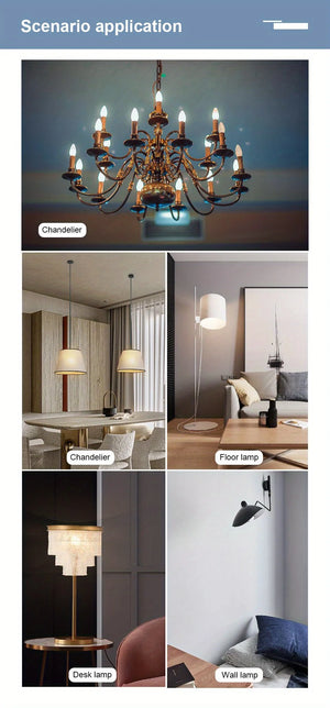 10-Pack E14 E27 LED Candle Bulbs 220V 3W-9W Chandelier Lamp Bedroom Energy Saving Decor Lights