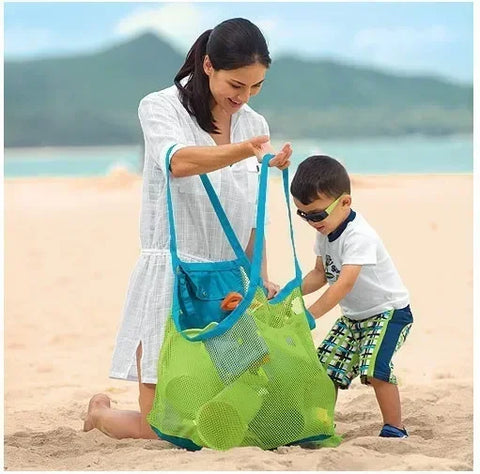 Foldable Mesh Beach Bag - Toy Storage & Waterproof Outdoor Swimming Bag for Kids