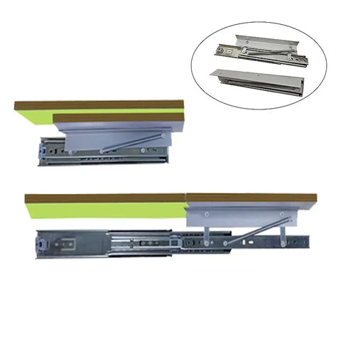 Folding Leaf Extension Slide Rail - Heavy-Duty Pull-Out Pop-Up Support Bracket for Concealed Table Tops