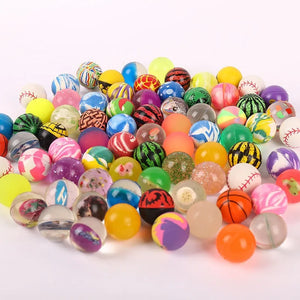 100pcs 25mm Colorful Rubber Bouncy Balls Toys for Kids Floating Elastic Balls