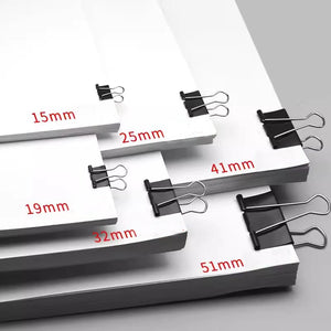 10 Pack Metal Binder Clips Assorted Sizes for Paper, Documents, Photos, Office and School Organization