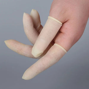 100pcs Natural Rubber Finger Cots Non-Slip Latex Finger Covers for Nail Art, Reusable Protective Fingertips Gloves