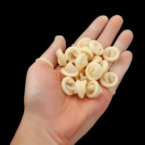 100pcs Natural Rubber Finger Cots Non-Slip Latex Finger Covers for Nail Art, Reusable Protective Fingertips Gloves