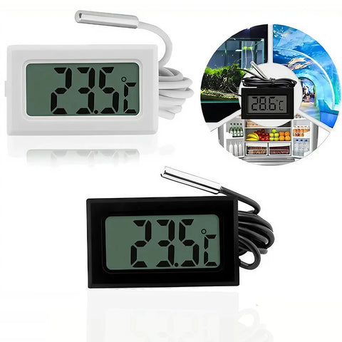 Digital LCD Thermometer for Aquariums, Fridges & Fish Tanks - Temperature Sensor Gauge