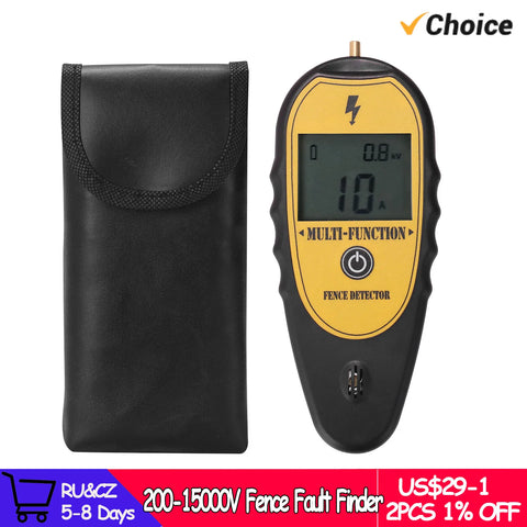 Digital LCD Ranch Fence Voltage & Current Tester 200-15000V | Farm Electronic Fault Finder