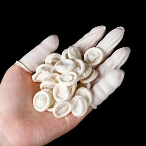 100pcs Disposable Latex Finger Cots Non-slip Anti-static Rubber Fingertip Gloves Durable Protectors