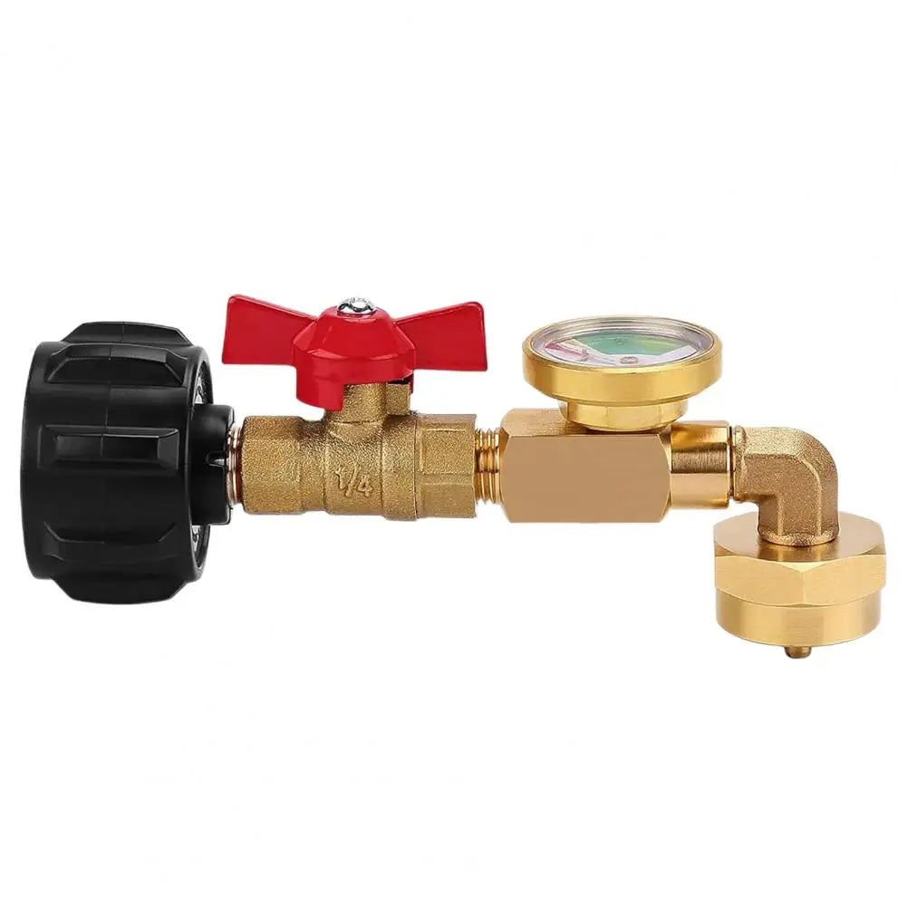 Propane Gas Tank Refill Adapter with Valve Gauge, Explosion-Proof Bras ...