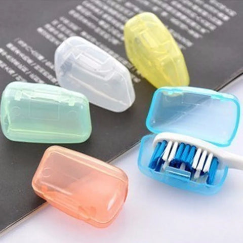 5-Pack Antibacterial Toothbrush Covers - Hygienic Travel Caps for Camping