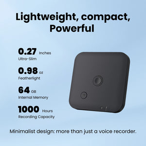 AI Voice & Call Recorder with Speech-to-Text, 64GB, 100+ Languages, Summarization