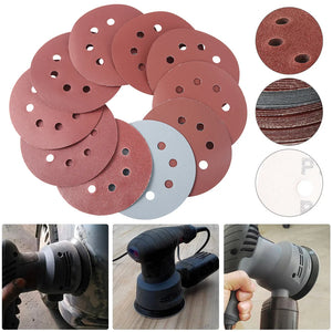100pcs 5" 8-Hole Sandpaper 80-3000 Grit Mixed Self-Adhesive Sanding Discs Polishing Pads for Auto 125mm