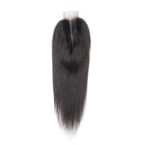 10-22" Transparent Lace Closure 2x6 Pre-plucked with Baby Hair Natural Color Brazilian Hair Extensions