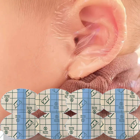 Baby Waterproof Disposable Ear Covers 20/60/100pcs - Kids Shower & Shampoo Ear Protection Stickers