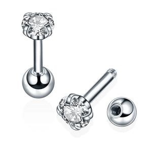 1 Pair Titanium Steel Stud Earrings Small Ball Screws Lip Piercing Body Jewelry for Men
