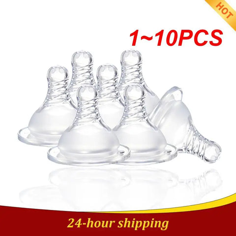 1-10 Pack Baby Pacifier Nipples Wide Bore Spiral Frosted Non-Irritating Thickened Safe Real-Feel