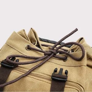 100L Canvas Backpack for Travel & Hiking - Men's Large Capacity Pack with Blanket Storage