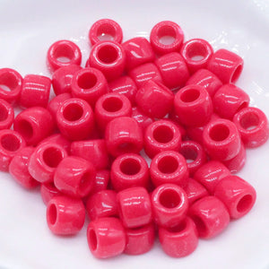 100pcs 6x9mm Colorful Pony Beads for DIY Bracelets, Necklaces, Crafts, Hair Jewelry Making