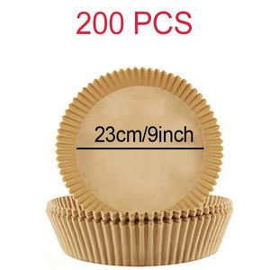 100-Pack Disposable Air Fryer Liners, Nonstick, Greaseproof, Easy Clean, Round Baking Paper