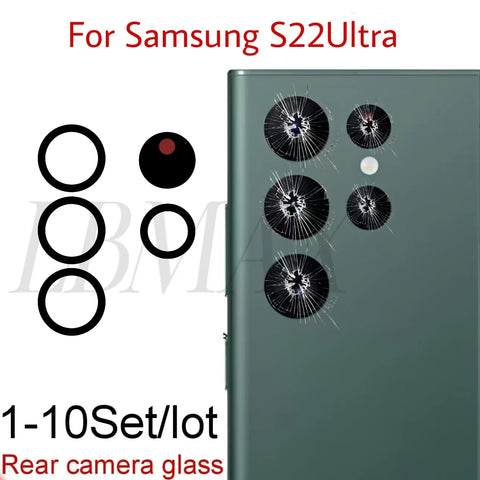 Camera Glass Lens Replacement for Samsung Galaxy S22 Ultra S22U SM S908 with Sticker - Free Shipping