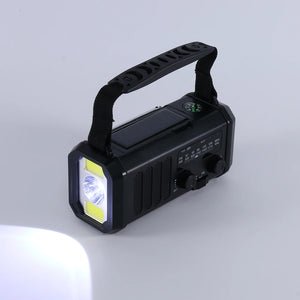 10,000mAh Solar Hand Crank Weather Radio with USB Charging, Emergency LED Flashlight, NOAA FM/AM/WB Power Bank
