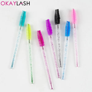 100-Pack Disposable Mascara Brushes Spoolie Wands for Lash Extensions & Makeup