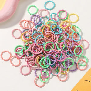 100pcs 2cm Colorful Hair-Safe Elastic Rubber Bands for Toddlers Baby Scrunchies Set