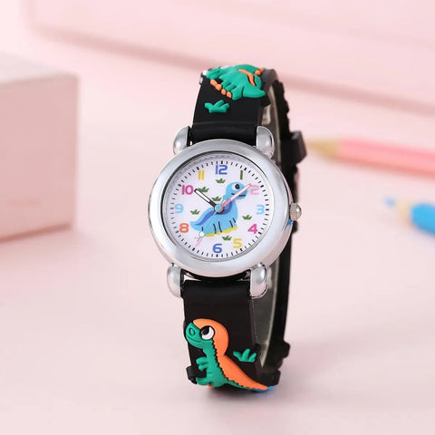 Cute Dinosaur Quartz Watch for Students - Cartoon Design, Electronic