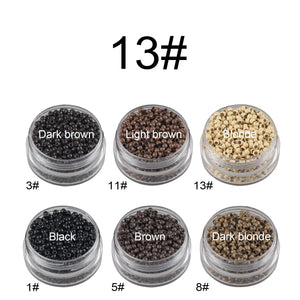 1000pcs Copper Nano Ring Beads for I-Tip Hair Extensions, Micro Links, Silicone Lined