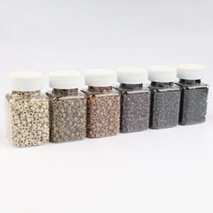 1000pcs 5mm Silicone Micro Beads for I Tip Hair Extensions, Microlink Hair Extension Beads, Premium Lined Beads Tool
