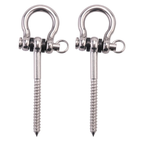 2pcs 304 Stainless Steel 180° Swing Hangers for Yoga Hammock, Chair, Sandbag, Heavy Duty Screw Bracket, Swing Set Hardware