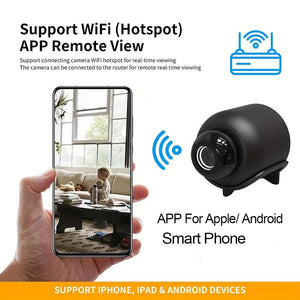 1080p Mini Camera with Night Vision, Motion Detection, Portable Wireless WiFi Surveillance, Lightweight Security Cam