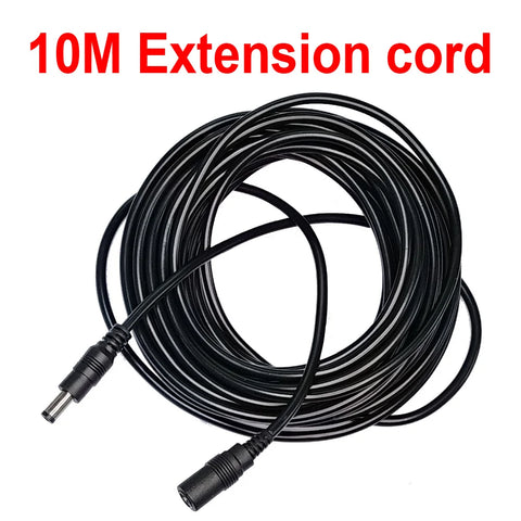 10m Black 12V DC Power Extension Cable 5.5x2.1mm for CCTV Cameras & Monitors