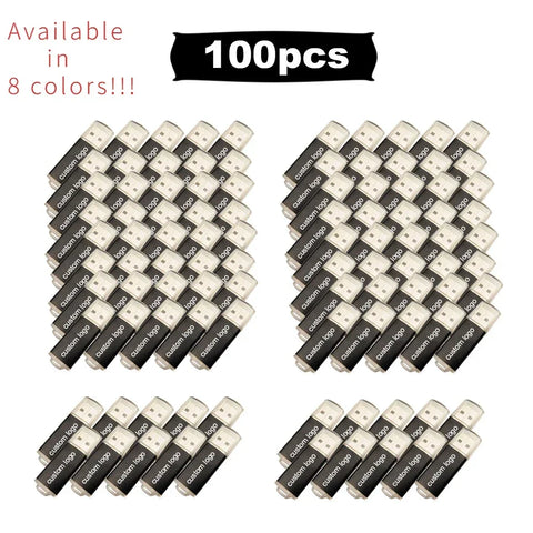 Bulk USB Flash Drives 64GB 32GB 16GB 8GB 4GB 2GB 1GB 512MB Memory Sticks Free Logo Customization
