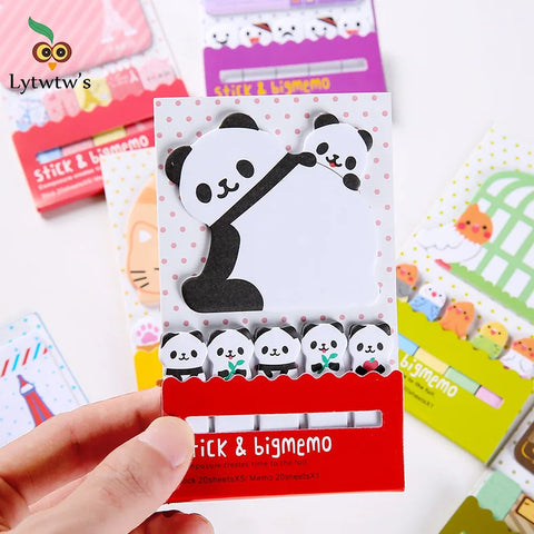 Cute Animal Cat Panda Sticky Notes Memo Pad Planner Stickers Stationery Supplies
