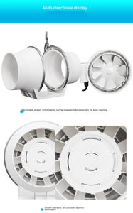 "Inline Duct Extractor Fan 3-6 Inch Low Noise Hydroponic Kitchen Grow Room Ventilation Exhaust"