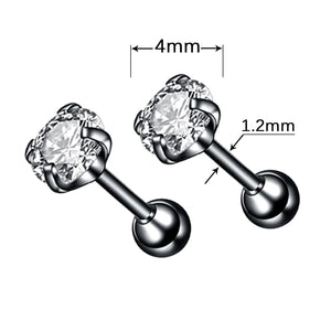 1 Pair Titanium Steel Stud Earrings Small Ball Screws Lip Piercing Body Jewelry for Men
