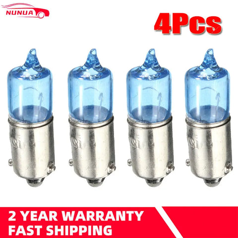 4-Pack Car Xenon Sidelight Bulbs 6W BAX9S H6W 5000K Super White DC12V Turn Signal Lamps